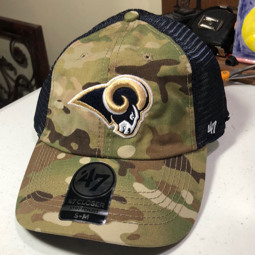 Los Angeles Rams NFL ‘47 Camo Closer Mesh Hat Cap Men’s Salute to Se…